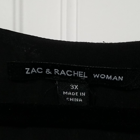 Zac & Rachel Woman 3X Black Top, Long Open Sleeves - Picture 2 of 6